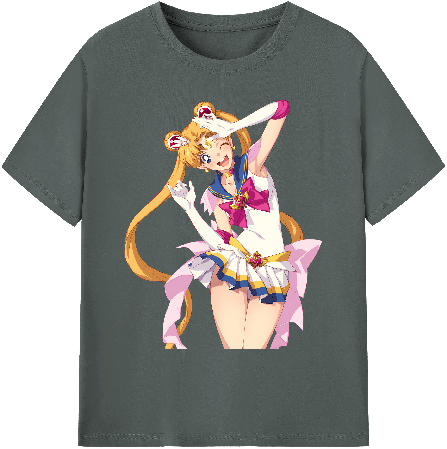 （画像用） 美少女戦士セーラームーン 月野 うさぎ つきの うさぎ Sailor Moon Tsukino Usagi 綿100％ メンズ半袖Tシャツ｜肌触りやわらか＆通気性